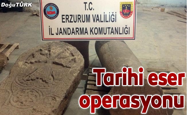 Erzurum'da tarihi eser operasyonu
