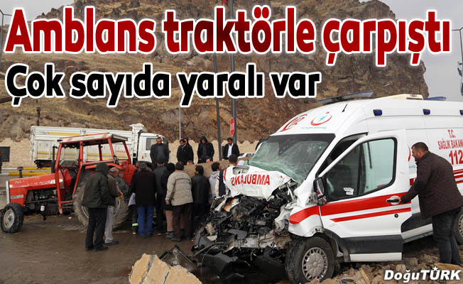 Erzurum'da hasta taşıyan ambulans kaza yaptı: 8 yaralı