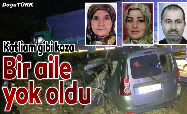 Erzurum'da otomobil ile kamyon çarpıştı: 4 ölü, 1 yaralı
