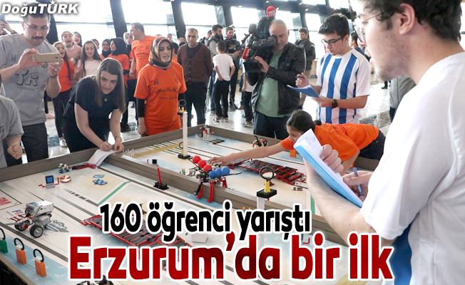 Erzurum'da robotlar kodlanarak yarıştı