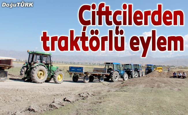 Çiftçilerden traktörlü eylem