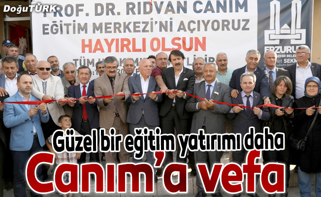 "Prof. Dr. Rıdvan Canım Eğitim Merkezi" hizmete açıldı