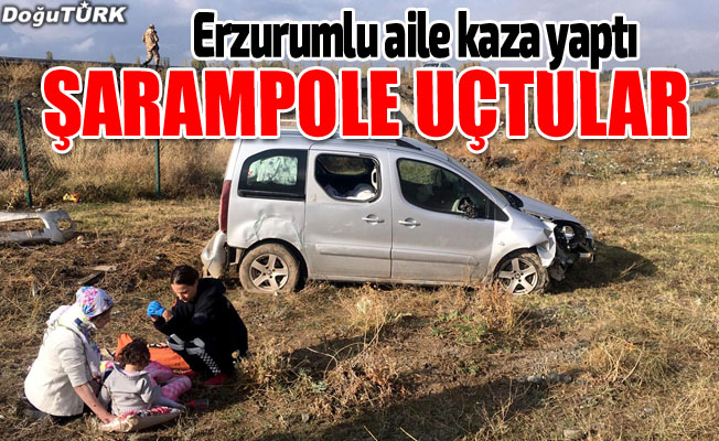 Erzurumlu aile kaza yaptı: 5 yaralı