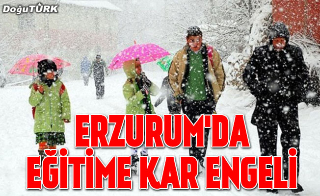 Erzurum'da eğitime kar engeli