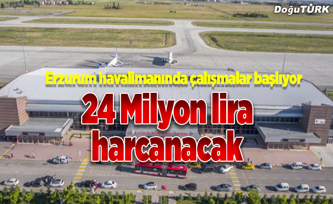 Erzurum Havalimanı pisti yenileniyor
