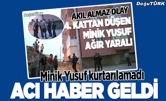 Erzurum'da balkondan düşen çocuk kurtarılamadı
