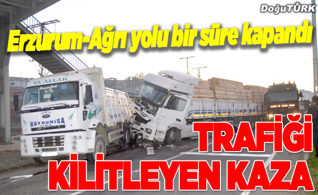 Erzurum-Ağrı yolunu kilitleyen kaza