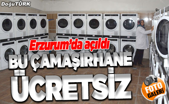 Erzurum’da ücretsiz çamaşırhane açıldı