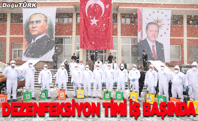 Erzurum'da "koronavirüs dezenfeksiyon timi" iş başında