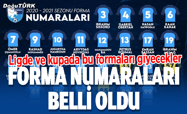 BB Erzurumspor'da forma numaraları belli oldu