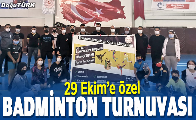Erzurum'da 29 Ekim Badminton turnuvası düzenlendi