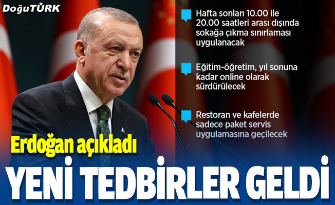 Cumhurbaşkanı Erdoğan Kovid-19'a ilişkin yeni tedbirleri açıkladı