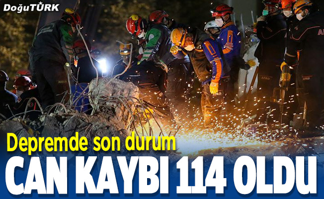 İzmir'deki depremde can kaybı 114'e yükseldi