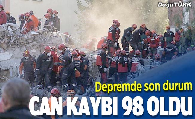 İzmir'deki depremde can kaybı 98'e yükseldi