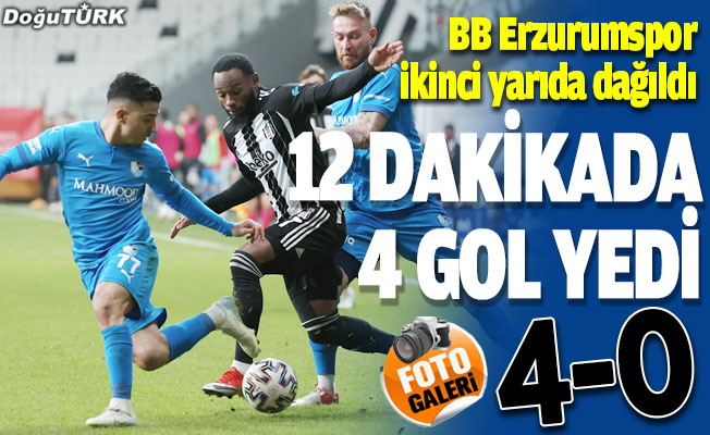 BB Erzurumspor ikinci yarıda dağıldı; 12 dakikada 4 gol