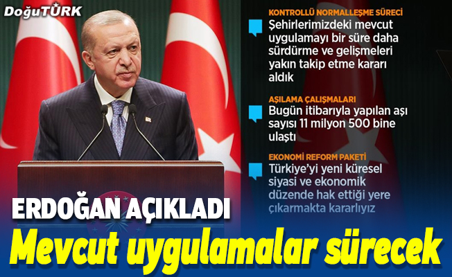 Cumhurbaşkanı Erdoğan: Yerli aşımız hazır hale gelene kadar yurt dışından aşı tedarikini sürdüreceğiz