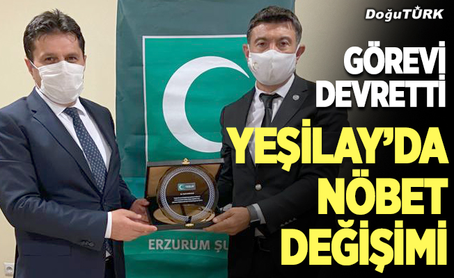 Yeşilay Erzurum Şube Başkanlığında görev değişimi