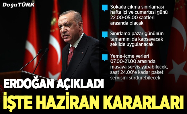 Erdoğan, haziran ayına ilişkin kademeli normalleşme takvimini açıkladı