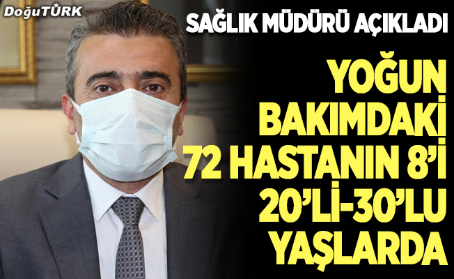 Erzurum'da 72 hasta yoğun bakımda...