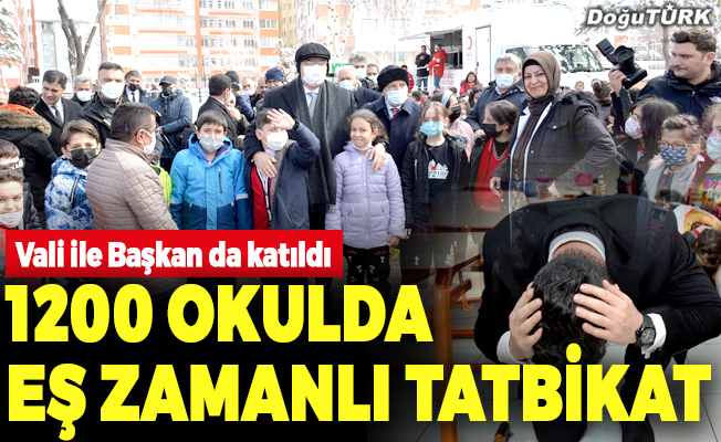 Erzurum'da bin 200 okulda 155 bin öğrenciyle deprem tatbikatı