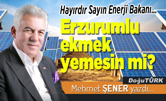 Hayırdır Sayın Enerji Bakanı… Erzurumlu ekmek yemesin mi?
