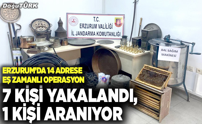 Erzurum’da 14 adrese eş zamanlı operasyon!