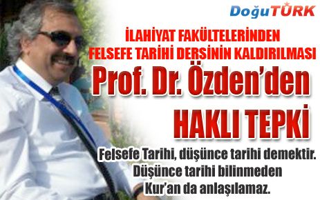 PROF. DR. ÖMER ÖZDEN'DEN HAKLI TEPKİ