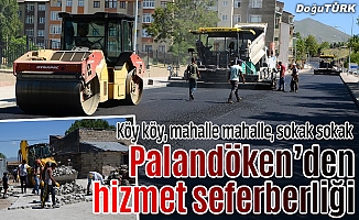 Palandöken Belediyesinin asfalt ve kilit parke çalışması devam ediyor