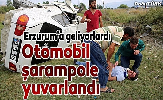 Erzurum'a gelirken kaza yaptılar: 5 yaralı