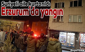 Erzurum'da ev yangını
