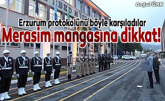 Erzurum protokolü polis adaylarıyla iftar yaptı