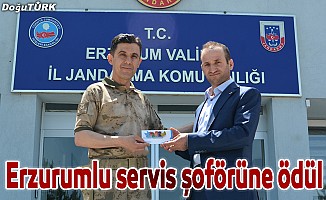 Erzurumlu servis şoförüne ödül