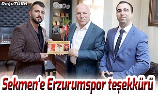 Başkan Sekmen’e Erzurumspor teşekkürü