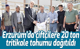 Erzurum'da çiftçilere 20 ton tritikale tohumu dağıtıldı
