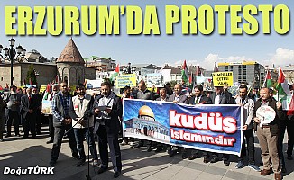 Erzurum'da İsrail protestosu