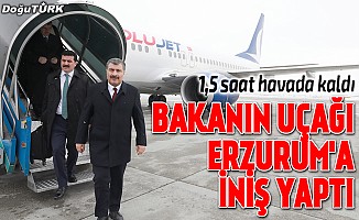 Bakan Koca'nın uçağı Erzurum’a indi