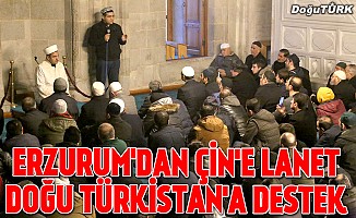 Erzurum'dan Çin'e Doğu Türkistan protestosu