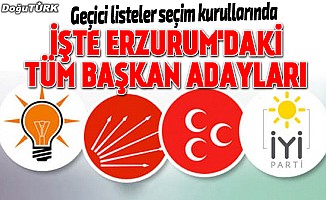 Erzurum’da başkan adayları belli oldu