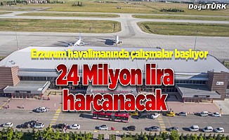 Erzurum Havalimanı pisti yenileniyor