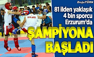 Türkiye Kick Boks Şampiyonası Erzurum'da başladı