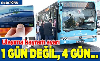 Erzurum’da bayramda ulaşım ücretsiz olacak