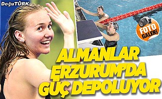 Alman yüzücüler Erzurum'da güç depoluyor
