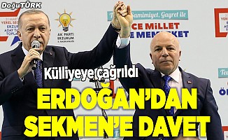 Erdoğan'dan Sekmen'e davet