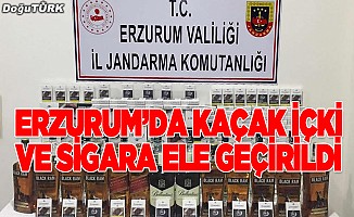 Erzurum'da kaçak içki ve sigara operasyonu