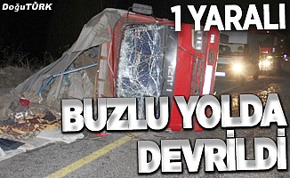 Erzurum'da kamyonet devrildi: 1 yaralı