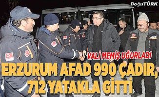 Erzurum’dan Elazığ’a 990 çadır, 712 yatak gönderildi