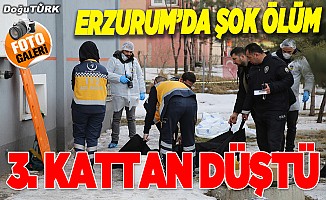 Erzurum'da şok ölüm! 3. katta düştü