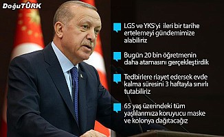Erdoğan: Mecburiyeti olmayan hiçbir vatandaşımız tehdit ortadan kalkana kadar evinden çıkmamalı