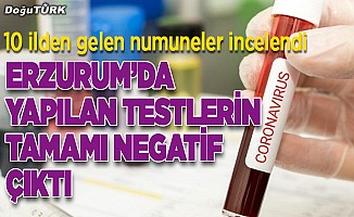 Erzurum'daki laboratuvarda Kovid-19 testlerinin tamamı negatif çıktı
