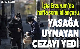 Erzurum'da yasağa uymayan 108 kişiye ceza